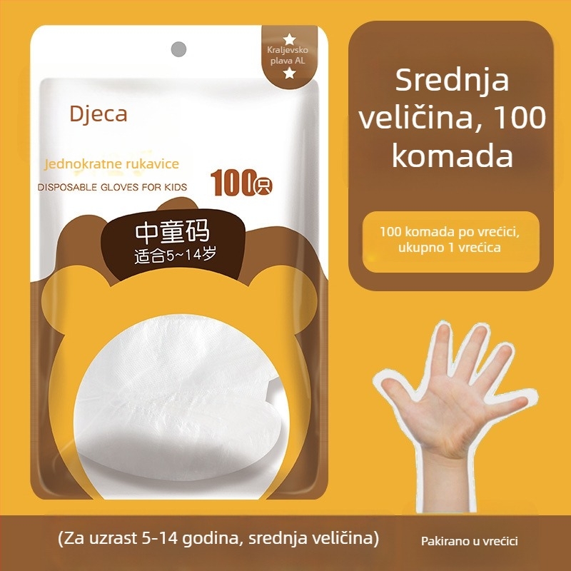 Jednokratne rukavice od polietilena, prozirne, standardne debljine, mogućnost otiska logotipa