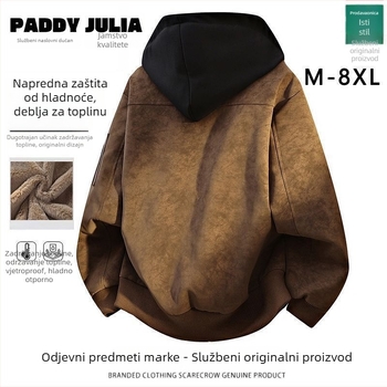 Kožna jakna s odvojivom kapuljačom, zatvarač, ultra kratka duljina, prava koža (ovčja koža)