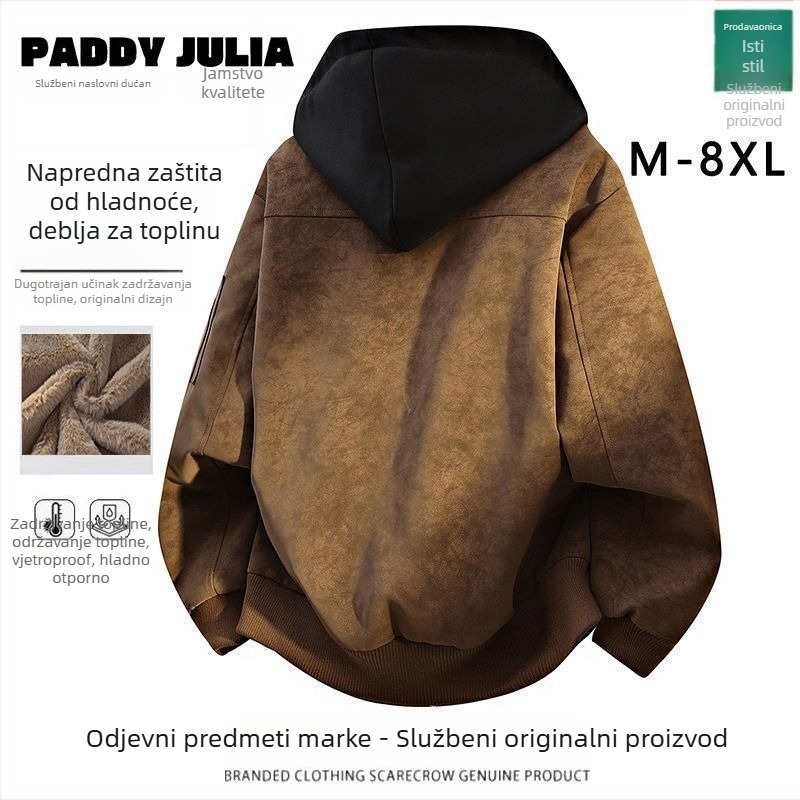Kožna jakna s odvojivom kapuljačom, zatvarač, ultra kratka duljina, prava koža (ovčja koža)
