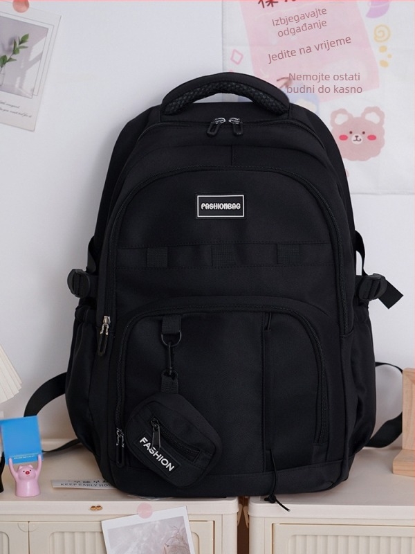 Nova lagana torba za srednju i višu školu s velikim kapacitetom, ultralagana, gradski minimalistički stil, unisex. Materijal: najlon; podstava: poliester; geometrijski uzorak.