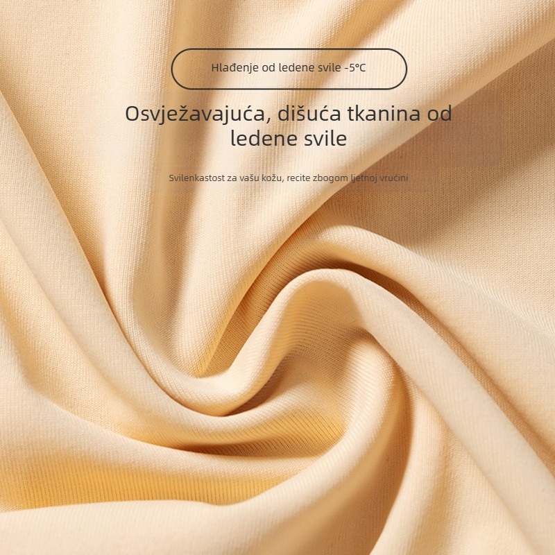 Ženske sigurnosne hlače od ice silk, dvostruko slojene, bez šavova, visok pas, ljetna upotreba, zaštita od izlaganja