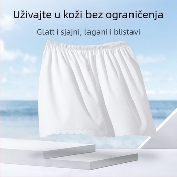 Ženske sigurnosne hlače za ljeto – najlon pletene, srednji struk, jednobojni uzorak, anti-izloženost