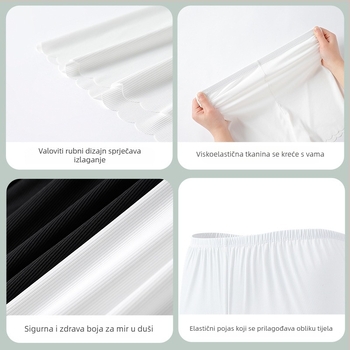 Ženske sigurnosne hlače za ljeto – najlon pletene, srednji struk, jednobojni uzorak, anti-izloženost