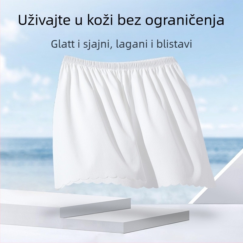 Ženske sigurnosne hlače za ljeto – najlon pletene, srednji struk, jednobojni uzorak, anti-izloženost