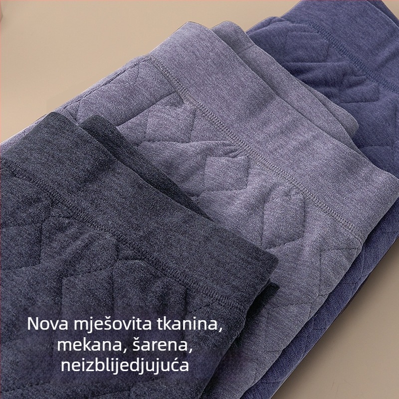 Muške vunene termalne hlače - visoki pojas, flis podstava, izuzetno debeli, tri sloja grijanja baznog sloja