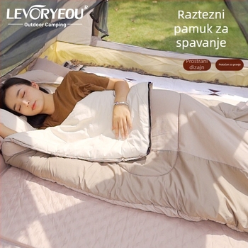 Spavaći vreća za kampiranje, muumi oblik, punilo od imitacijskog pamuka s perjem, podstava 100% pamuk, tkanina 300T Chunya Spinning, za odrasle, težina oko 1,6–1,9 kg, branda Factory Sales