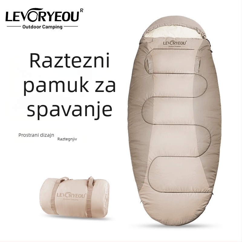 Spavaći vreća za kampiranje, muumi oblik, punilo od imitacijskog pamuka s perjem, podstava 100% pamuk, tkanina 300T Chunya Spinning, za odrasle, težina oko 1,6–1,9 kg, branda Factory Sales