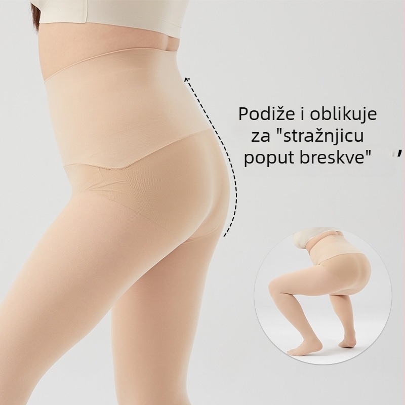 Bešavne tajice s velur materijom 80D, podizanje stražnjice, proljeće–jesen
