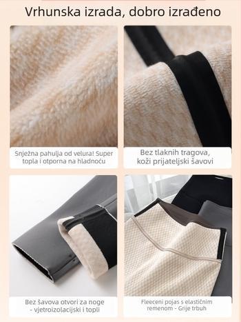 Ženske hlače za jogu s visokim strukom, fleece podstavljena, debele i tople, mješavina najlona i spandexa, uski kroj