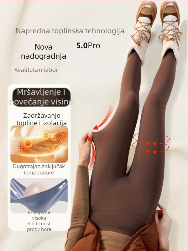 Ženske hlače za jogu s visokim strukom, fleece podstavljena, debele i tople, mješavina najlona i spandexa, uski kroj