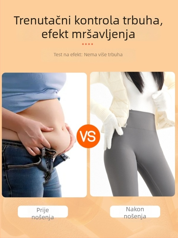 Ženske hlače za jogu s visokim strukom, fleece podstavljena, debele i tople, mješavina najlona i spandexa, uski kroj