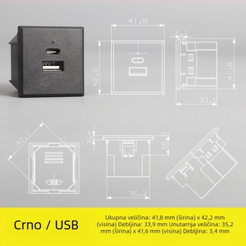 Napredni sekvencer napajanja — stolni modul utičnica s pet otvora i tri otvora, ugrađena AC utičnica