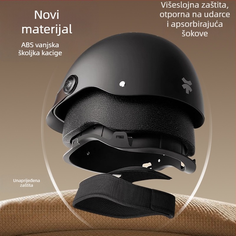 Savillon ABS kaciga s polu-lice i vizirom za sve sezone