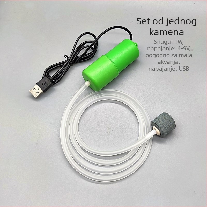 USB napajana pumpa zraka za akvarij, neprekidna regulacija protoka zraka, prijenosna za vanjsku upotrebu, 118 g