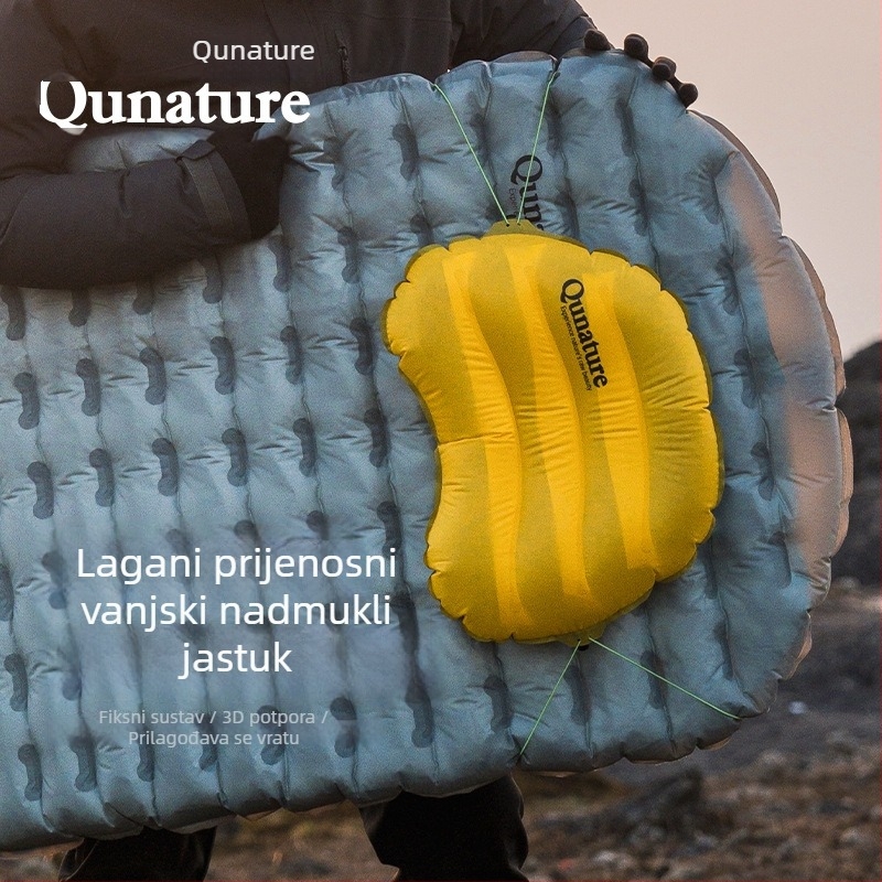 RockBros napuhljiva vratna jastučnica za vanjsku upotrebu – prenosna putna jastučnica, lagana kamping jastučnica, materijal 20d najlon + TPU premaz, mogućnost prilagodbe