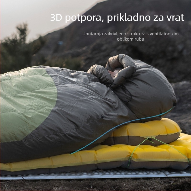 RockBros napuhljiva vratna jastučnica za vanjsku upotrebu – prenosna putna jastučnica, lagana kamping jastučnica, materijal 20d najlon + TPU premaz, mogućnost prilagodbe