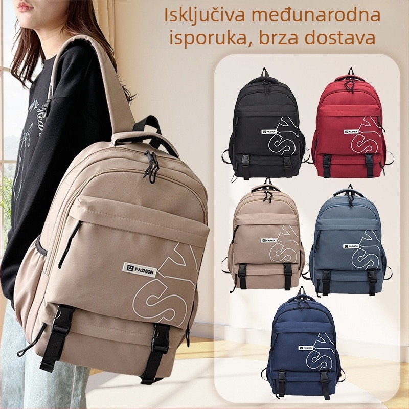 Školski ruksak za srednju školu, unisex, Oxford materijal, otporan na habanje, ulični stil, zakrivljene naramenice