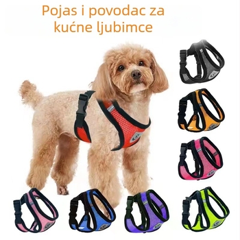 Hám za kućne ljubimce: reflektirajući, podesivi, prozračni prsni remen s setom povodnika za male i srednje pse i mačke