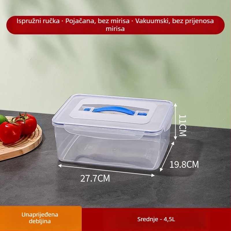 Plastična zatvorena kutija za pohranu hrane u hladnjaku, za skladištenje povrća; otporna na toplinu i smrzavanje