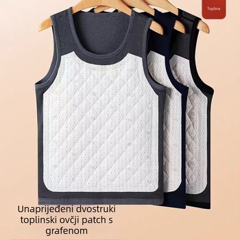 Termalna vest s grafenskom vunom, dvostruka fleece podstava, okrugli vrat, poliester 90–95%, debljina 251–300 g/m²