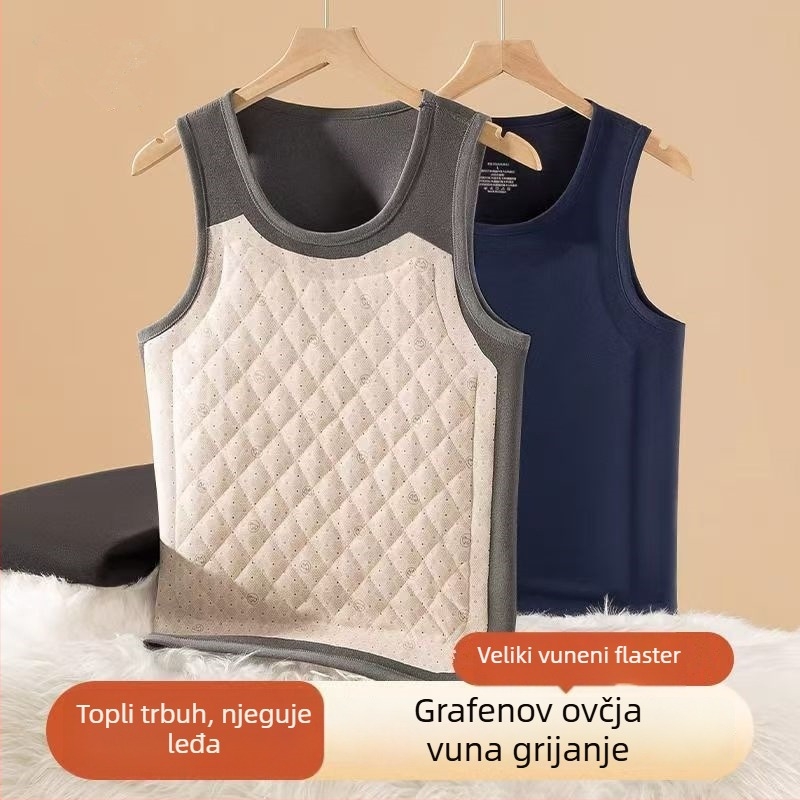 Termalna vest s grafenskom vunom, dvostruka fleece podstava, okrugli vrat, poliester 90–95%, debljina 251–300 g/m²