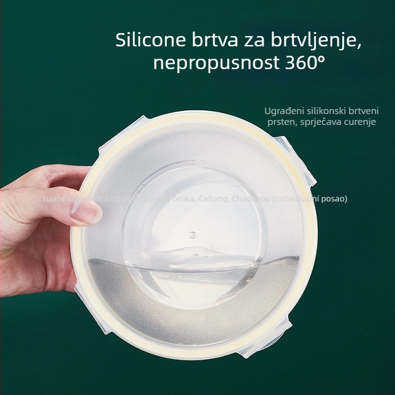 Okrugla posuda od nehrđajućeg čelika 304 za hranu sa čvrstim poklopcem, 800–1000 ml