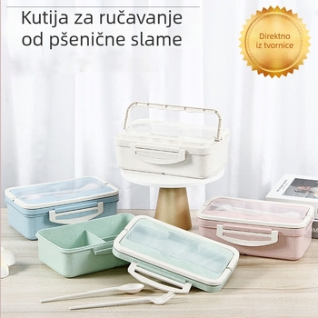 Plastična kutija za ručak od pšeničnog slama, kvadratna, jednostruka, 800-1000 ml, za odrasle, ispis logotipa i prilagodba