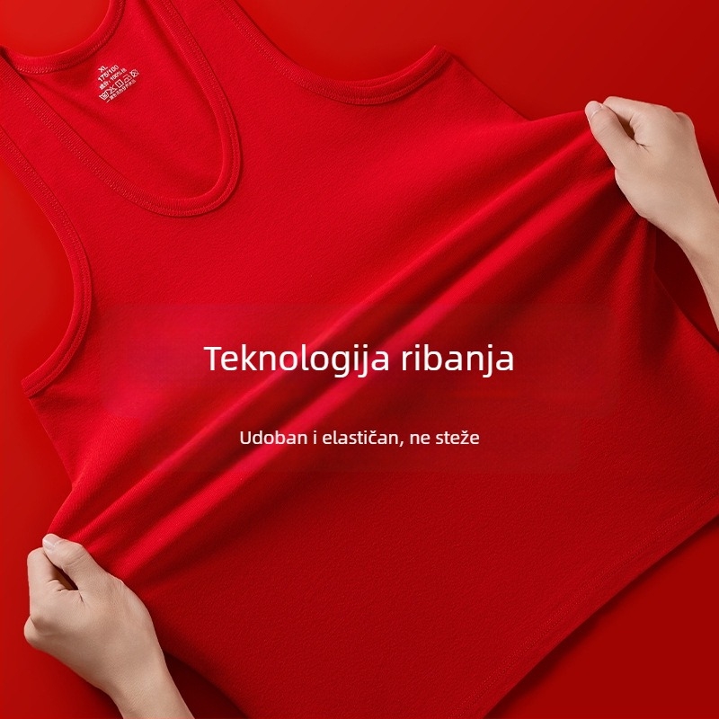 Muški tanak bazni sloj bez rukava od 100% pamuka, antibakterijski 7A, 160 g