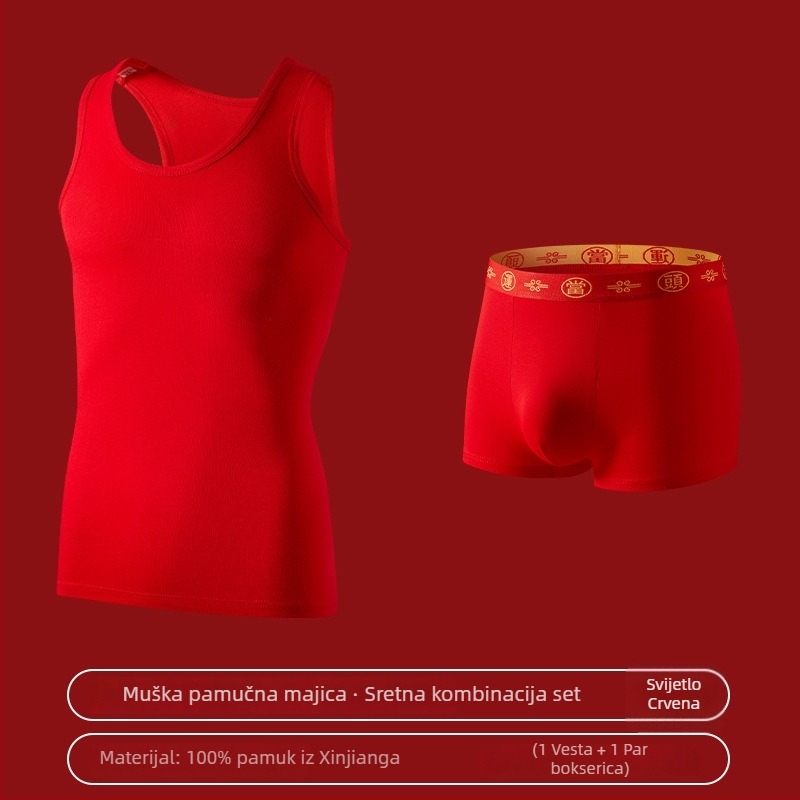 Muški tanak bazni sloj bez rukava od 100% pamuka, antibakterijski 7A, 160 g