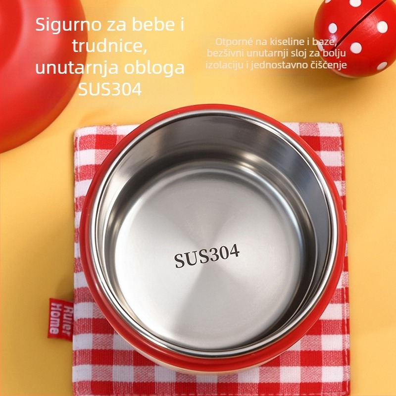 Kutija za ručak od 304 nehrđajućeg čelika, mikrovalna kompatibilna, prijenosna za uredske radnike i studente, 501–800 ml, zadržava toplinu