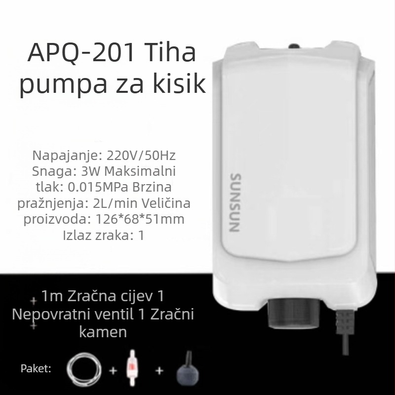 Pumpa za akvarij, dvostruki izlaz, tiho, ABS, napajanje AC, Sunsun/Sensen