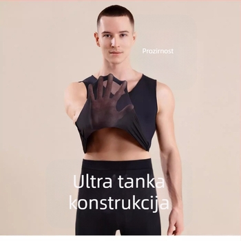 Muški ultra-tanki bešavni donji sloj set – prsluk i hlače, najlon, oblikovanje tijela, toplina