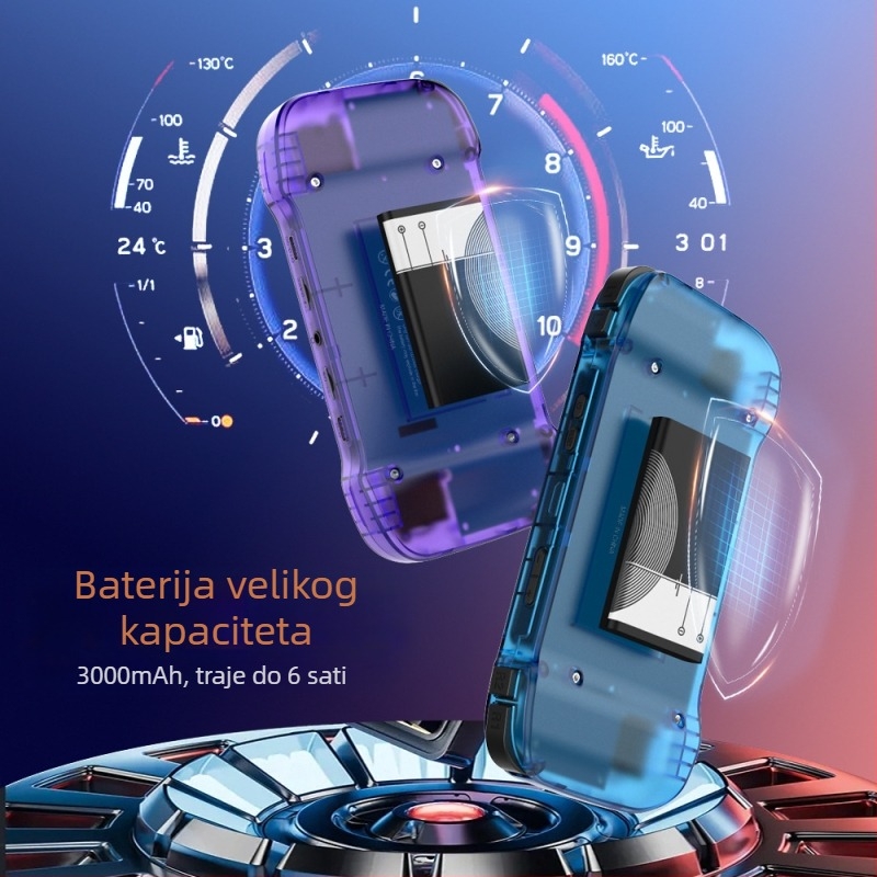 Ručna prijenosna igraća konzola s 4,2-inčnim zaslonom, 64–128 GB memorije, 32-bitni OS, bežična povezanost, nostalgičan dizajn