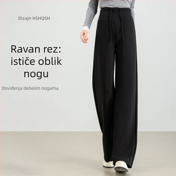 Trudničarske široke hlače od modalnog materijala, podrška trbuhu, visoki struk, dužina do poda, jesen 2025