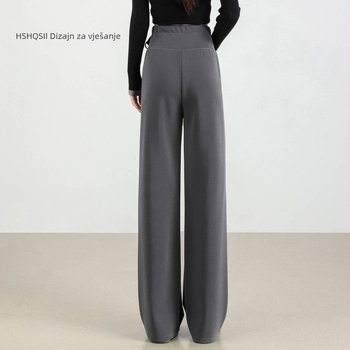 Trudničarske široke hlače od modalnog materijala, podrška trbuhu, visoki struk, dužina do poda, jesen 2025