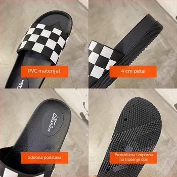 Unisex ljetne platforme sandale - gornji dio i potplat PVC, injekcijom oblikovan debeli potplat, mrežasti uzorak, unutarnji materijal umjetna koža, vodootporno, ljeto 2025, korejski stil