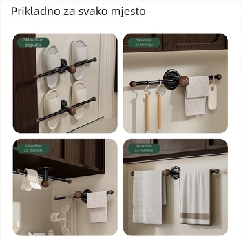 Držač za ručnike od ugljičnog čelika, bez bušenja, otporan na hrđu, nosivost 15 kg, završna obrada Bake Paint