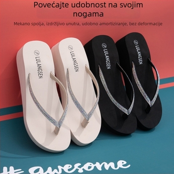 Ženske sandale sa satenskim gornjim dijelom, klinasta platforma, EVA đon, mikrovlatnena podstava – Lu Lanson, stil Herringbone