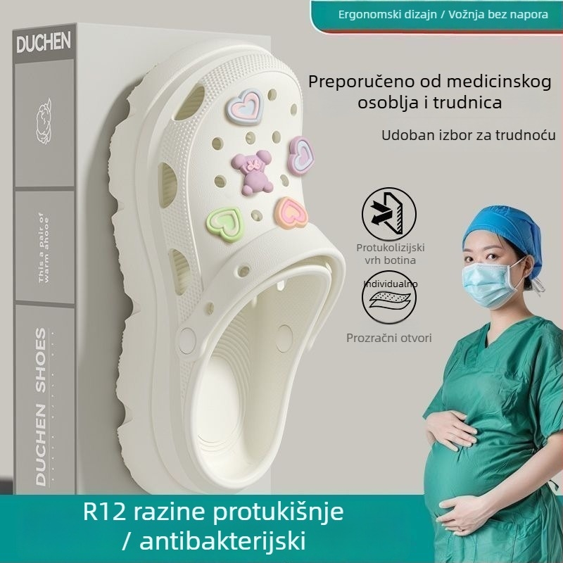 Ženske Crocs s debelim potplatom, platforma, EVA gornji dio i đon, protuklizno i anti‑miris, 3 cm+ debljina potplata, proljeće 2025