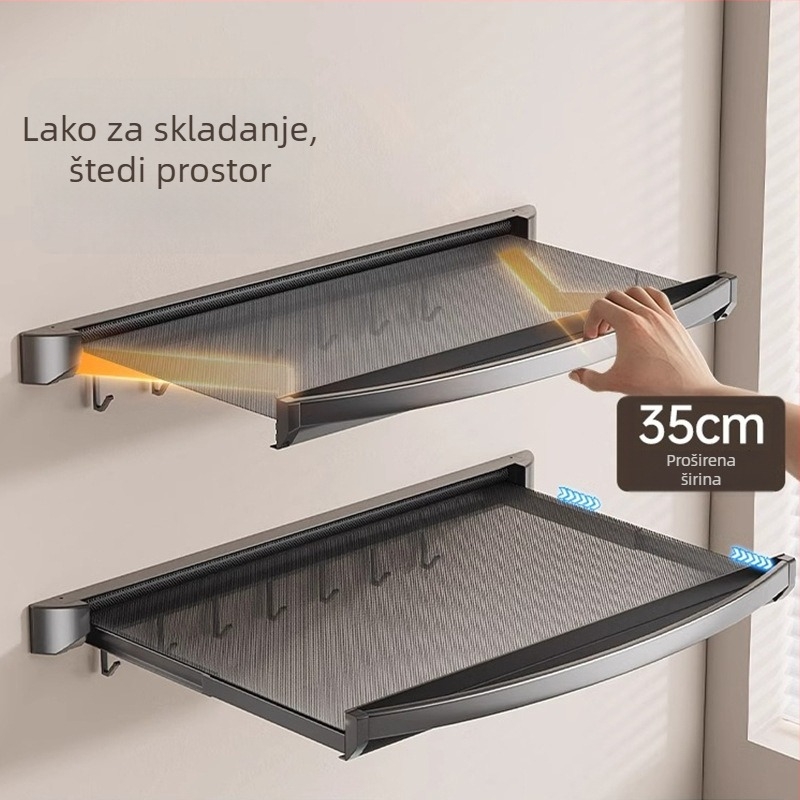 Zidni sklopivi držač za ručnike od aluminijske legure, premaz plastnim sprejem, CE certifikat