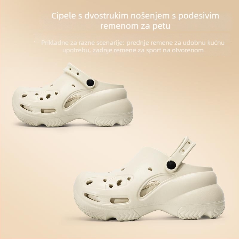 Ženske Crocs EVA s debelim potplatom od 9,5 cm, povećanje visine, prozračne ljetne papuče