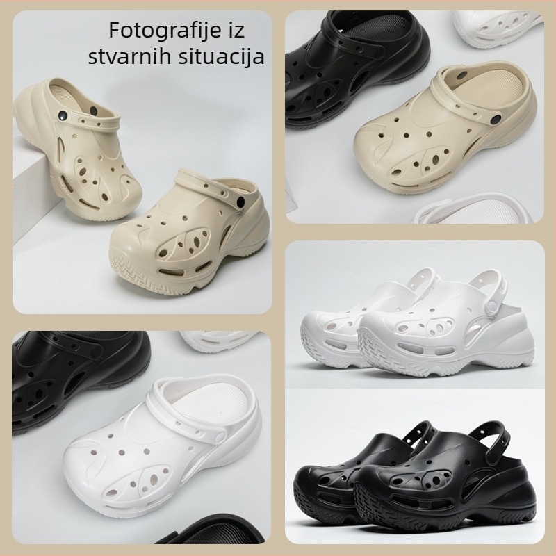 Ženske Crocs EVA s debelim potplatom od 9,5 cm, povećanje visine, prozračne ljetne papuče