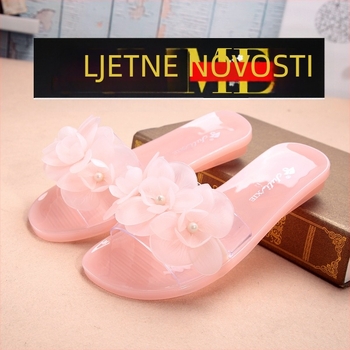 Sandale u korejskom stilu s floralnim uzorkom, PVC gornji dio i PVC đon, antisklizne i otporne na habanje