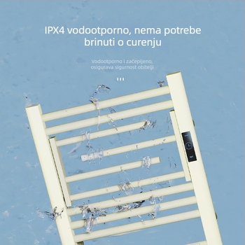 Električna sklopiva držač za ručnike s potpuno zagrijavanjem, grijač od ugljičnih vlakana, inteligentno tajmer, daljinsko upravljanje putem aplikacije, sušenje i dehidracija