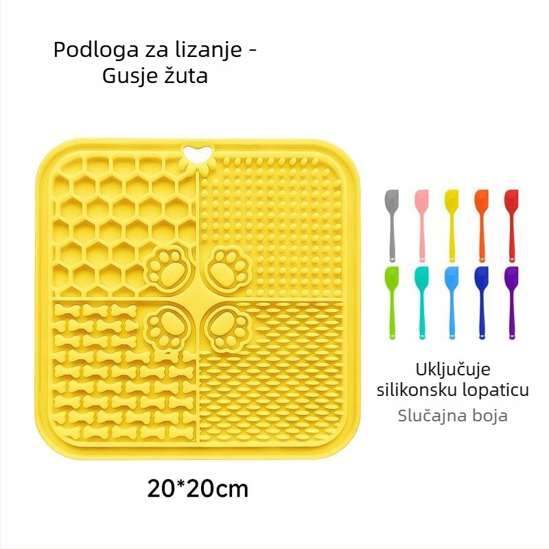 Silikonska podloga za lizanje za kućne ljubimce, hrana-razred silikona, s usisnom čašom protiv klizanja, pogodna za pse i mačke