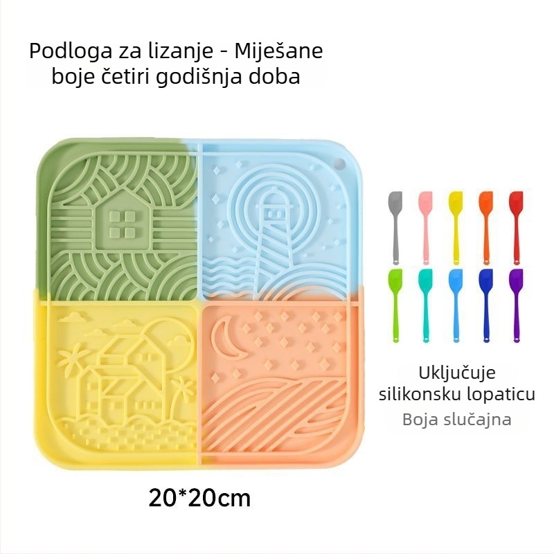 Silikonska podloga za lizanje za kućne ljubimce, hrana-razred silikona, s usisnom čašom protiv klizanja, pogodna za pse i mačke