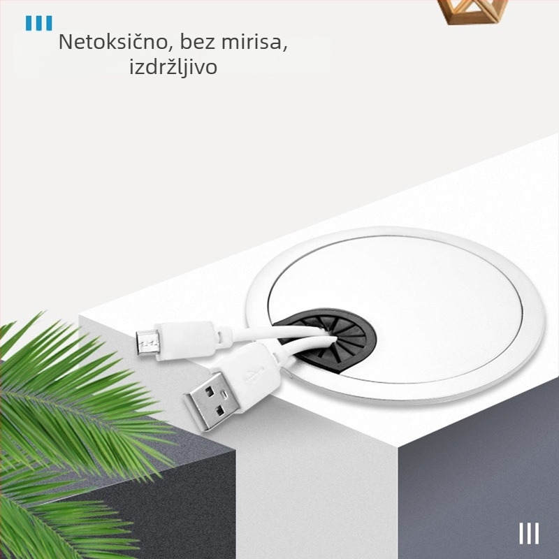 DCJ plastični ABS poklopac za prolaz žica na računalnom i uredskom stolu — moderan minimalistički stil