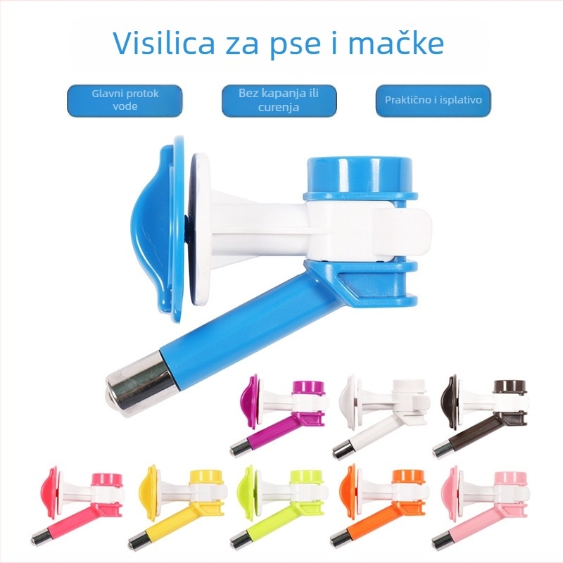 Viseći napojnik za kućne ljubimce s kugličnim izljevom, za pse i mačke, kompatibilan s bočicom