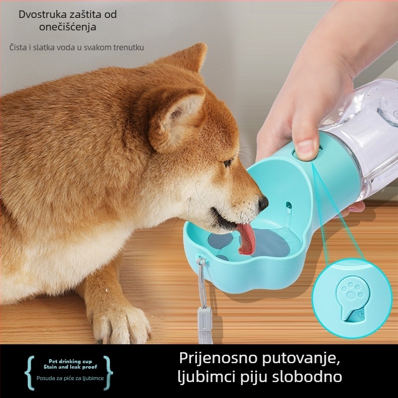PAWSTIGE Prenosiva posuda za vodu za kućne ljubimce za vanjska putovanja — Plastika, podrijetlo Zhejiang, ručno doziranje vode