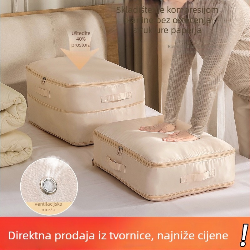 Torba za kompresiju prekrivača, organizator za duvet i svilenu deku, kubična satenska torba za kućnu upotrebu